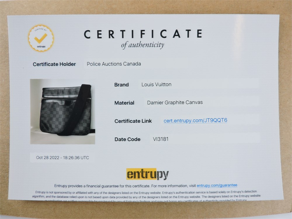 Louis Vuitton Mens Damier Graphite Canvas Slender Wallet Entrupy  Authenticated
